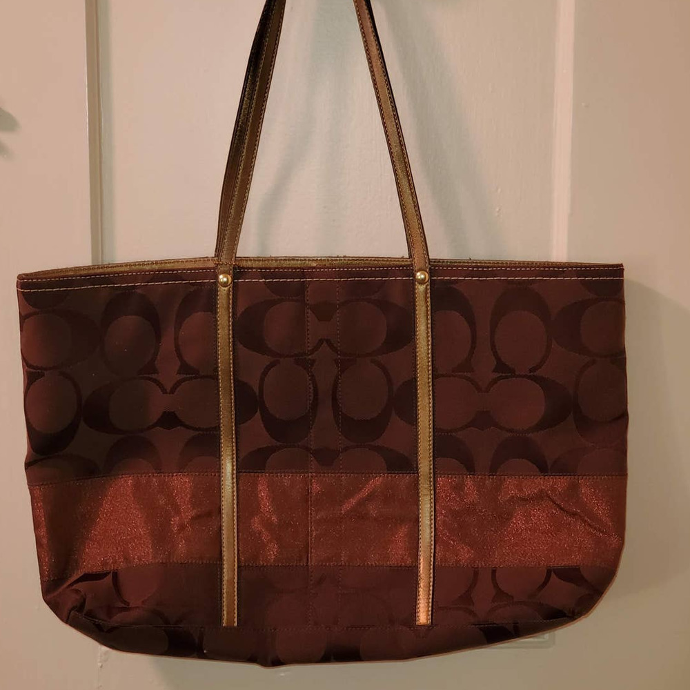 EUC! Coach Brown/Copper Canvas Tote